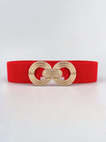 Geometric Buckle Elastic Wide Belt - Trendsi - Flyclothing LLC