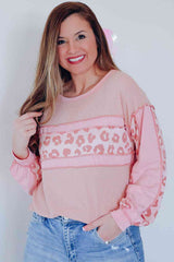 Leopard Exposed Seam Blouse - Trendsi - Flyclothing LLC