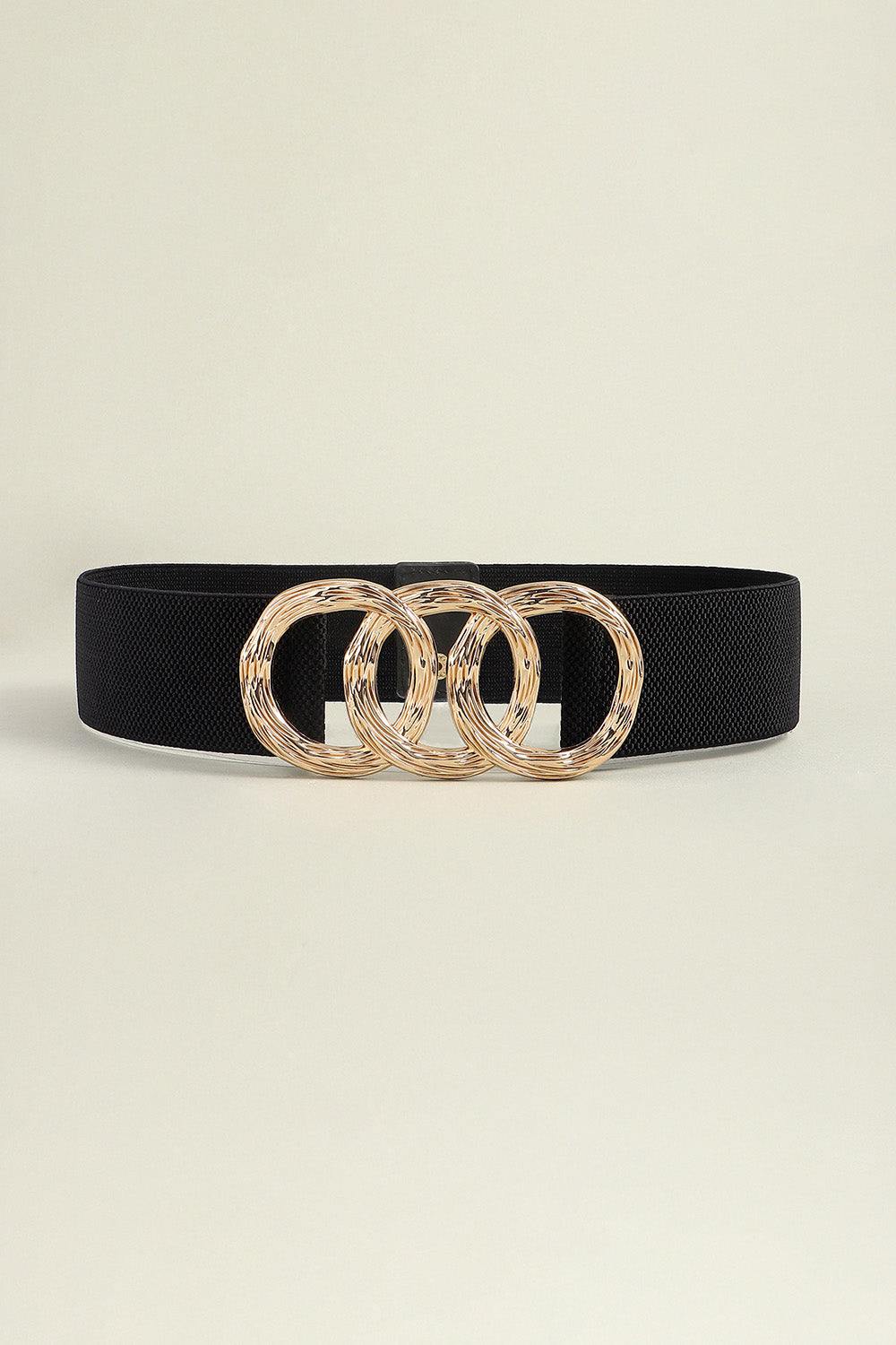 Zinc Alloy Buckle Elastic Wide Belt - Flyclothing LLC