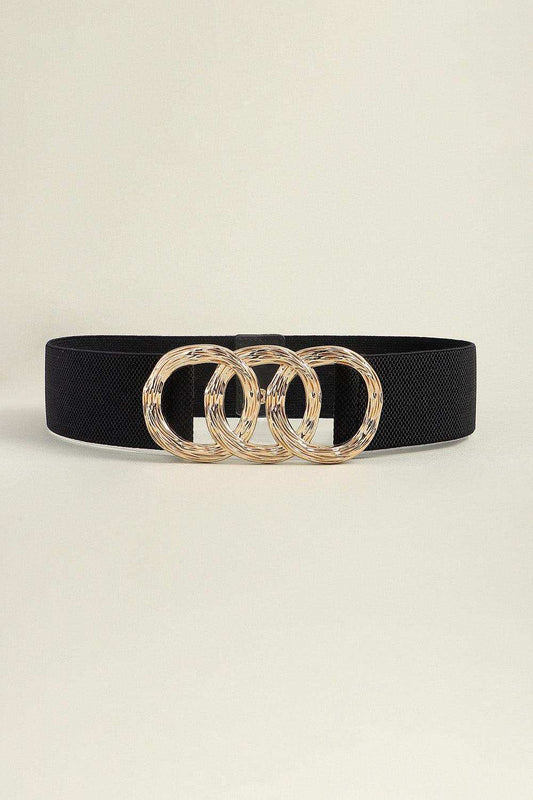 Zinc Alloy Buckle Elastic Wide Belt - Trendsi - Flyclothing LLC