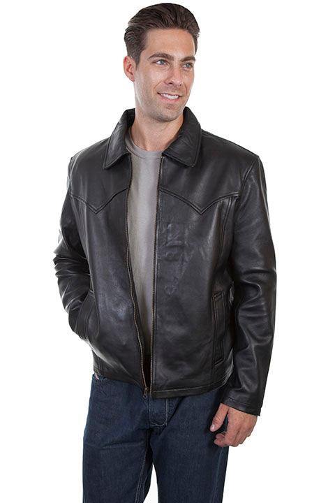 Scully BLACK /SOFT TOUCH LAMB WESTERN YOKE/CONCEALED JACKET - Scully Leather