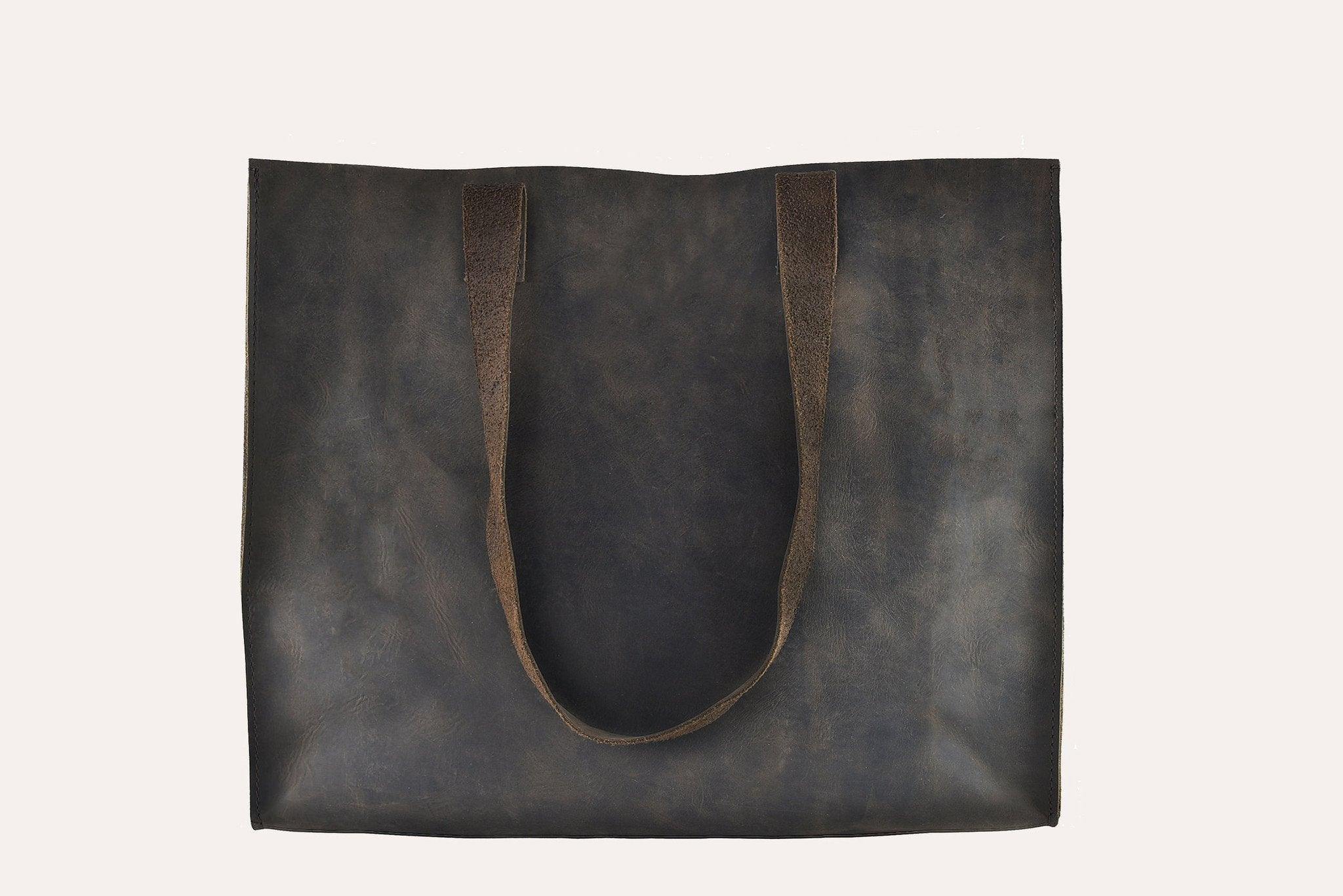 Kiko Leather Raw Edge Tote - Kiko