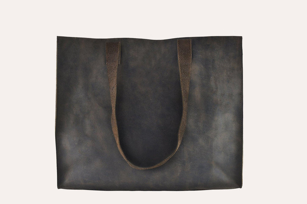 Kiko Leather Raw Edge Tote - Kiko