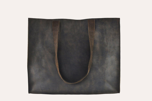 Kiko Leather Raw Edge Tote - Kiko