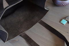 Kiko Leather Raw Edge Tote - Kiko