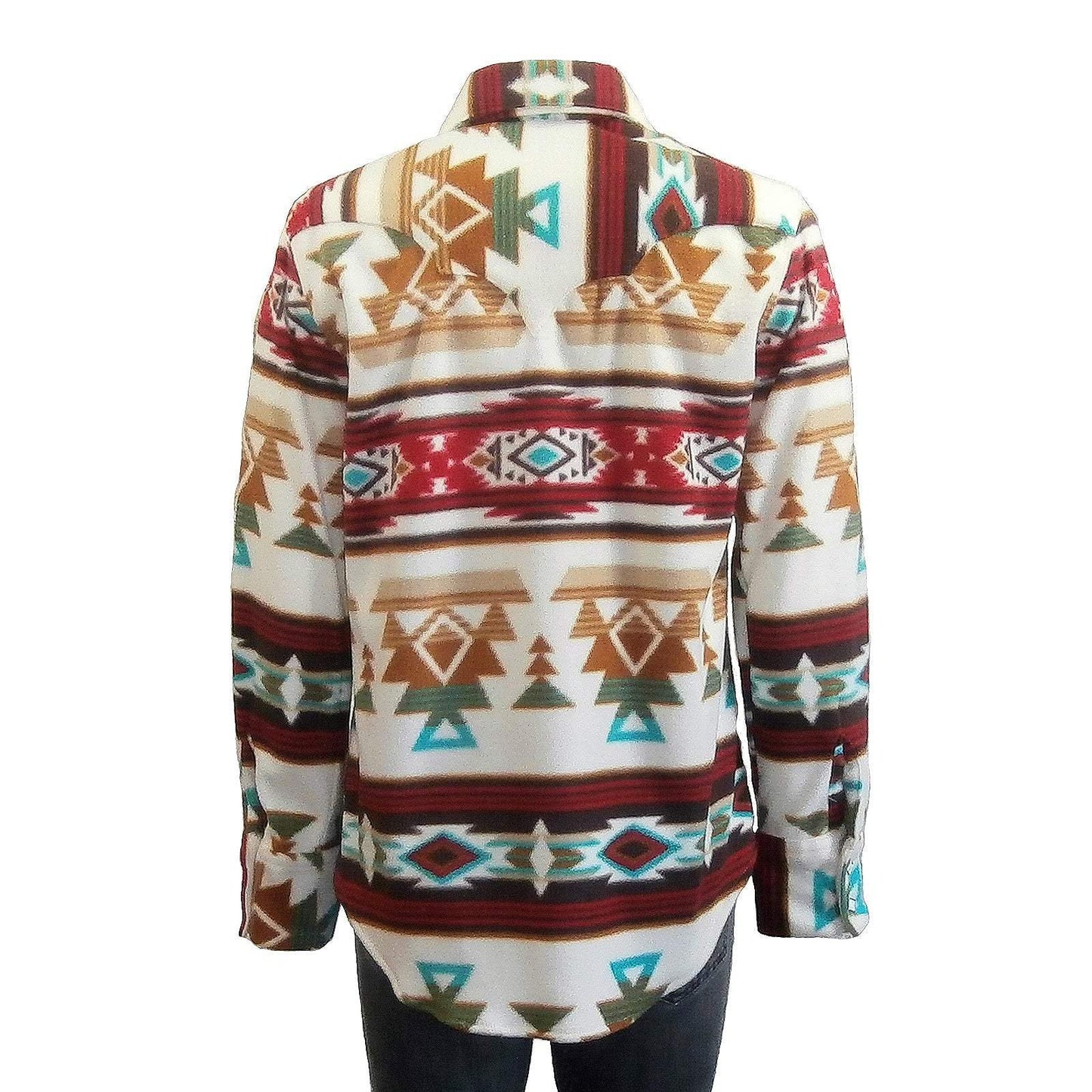 Rockmount Clothing Women's Native Pattern Fleece Western Shirt in Tan & Red - Rockmount Clothing - Flyclothing LLC