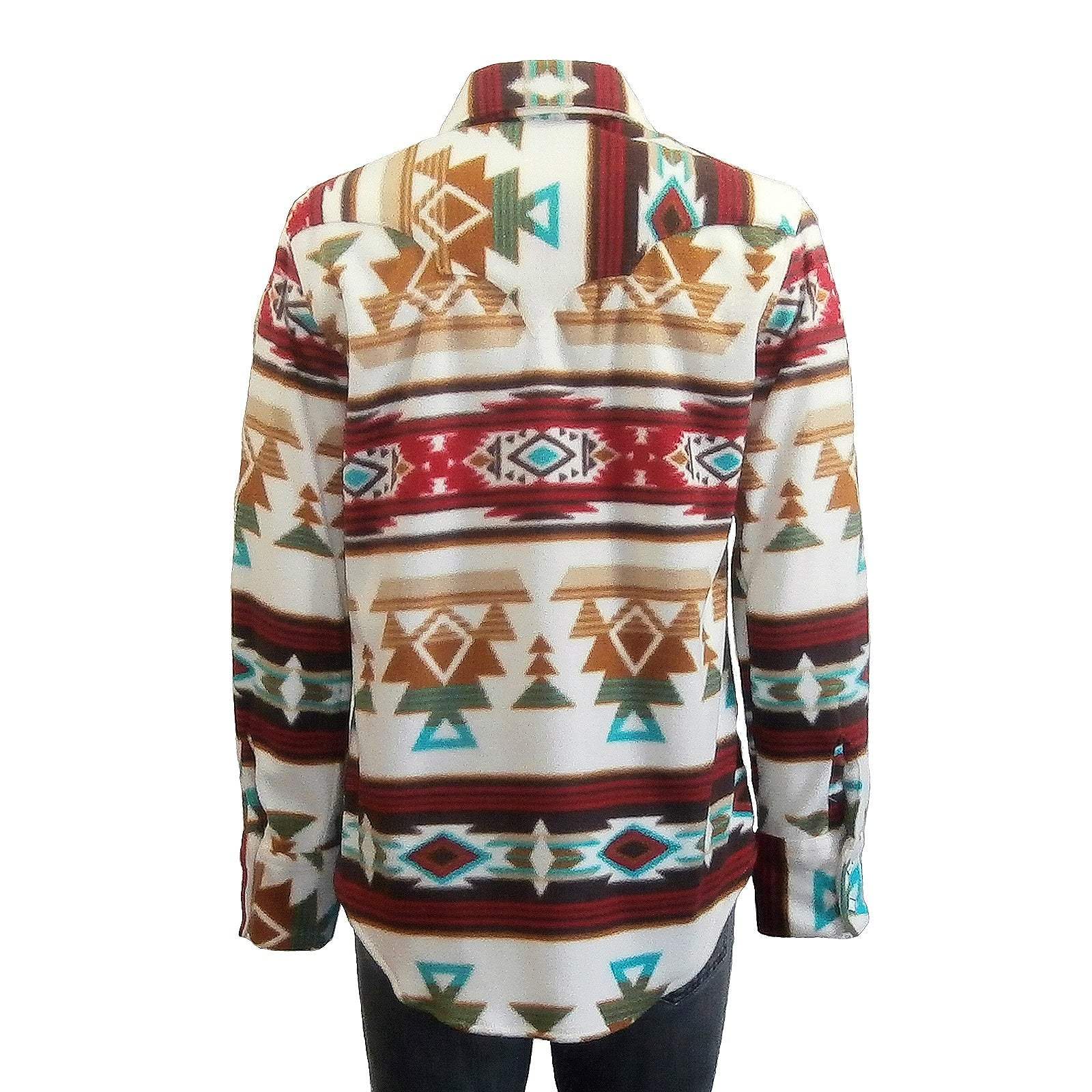 Rockmount Clothing Women's Native Pattern Fleece Western Shirt in Tan & Red - Rockmount Clothing - Flyclothing LLC