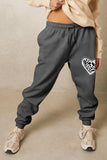 Simply Love Simply Love Full Size Drawstring Heart Graphic Long Sweatpants - Trendsi