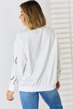 Sequin Ball Round Neck Dropped Shoulder Sweatshirt - Trendsi