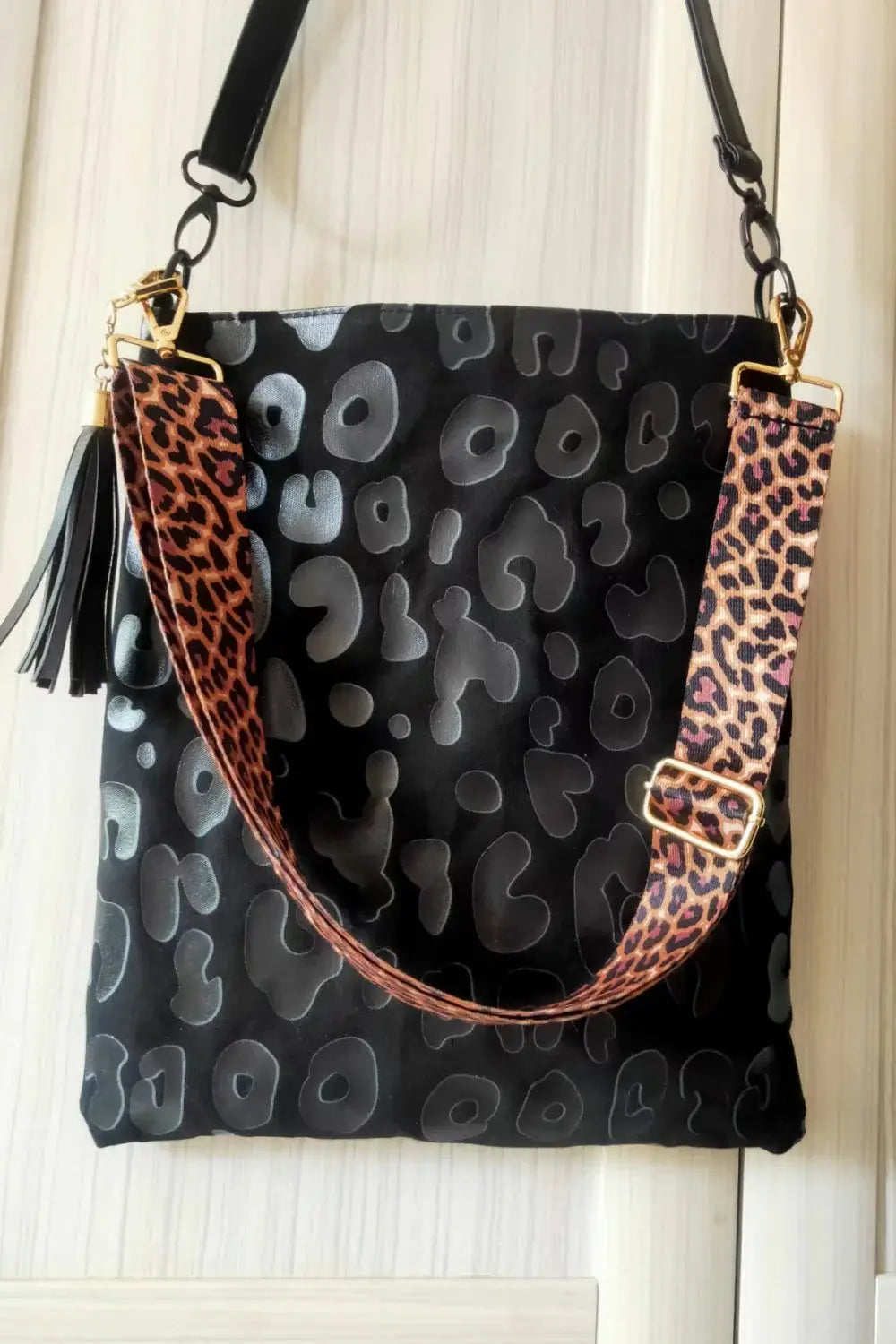 PU Leather Shoulder Bag with Tassel - Trendsi - Flyclothing LLC