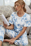 Tie-Dye Tee and Drawstring Waist Joggers Lounge Set - Trendsi - Flyclothing LLC