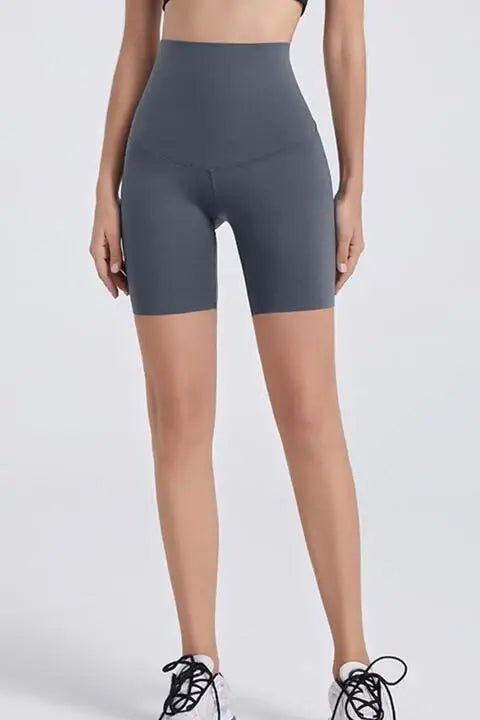 Wide Waistband Sports Shorts - Trendsi - Flyclothing LLC