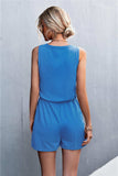 Sleeveless Buttoned Romper with Pockets - Trendsi - Flyclothing LLC