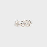 Knotted Hearts 925 Sterling Silver Open Ring - Trendsi