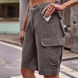 Denim Cargo Shorts with Pockets - Trendsi - Flyclothing LLC