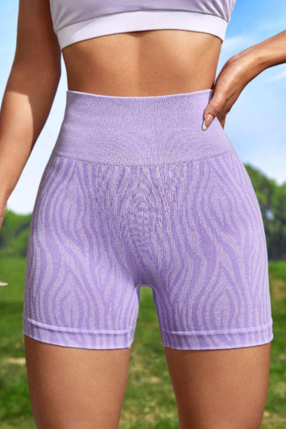 Wide Waistband Slim Fit Active Shorts - Trendsi - Flyclothing LLC