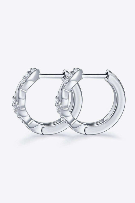 Moissanite Twisted Platinum-Plated Earrings - Trendsi - Flyclothing LLC