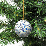 Handpainted Ornaments, Blue Floral - Pack of 3 - Asha Handicrafts
