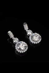 12 Carat Moissanite Platinum-Plated Drop Earrings - Trendsi