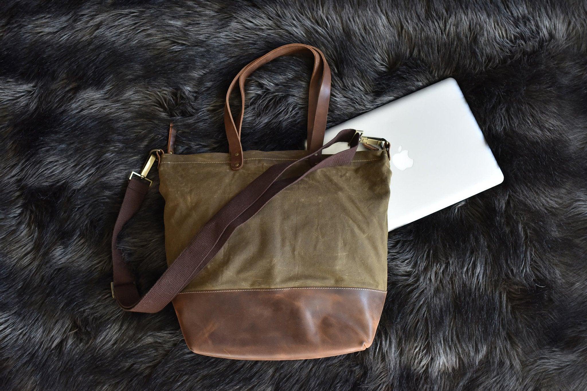 Kiko Leather Boyfriend Tote Canvas - Kiko