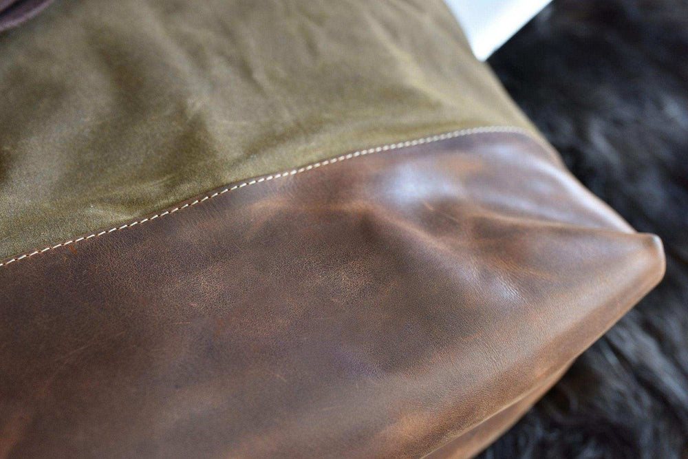 Kiko Leather Boyfriend Tote Canvas - Kiko - Flyclothing LLC