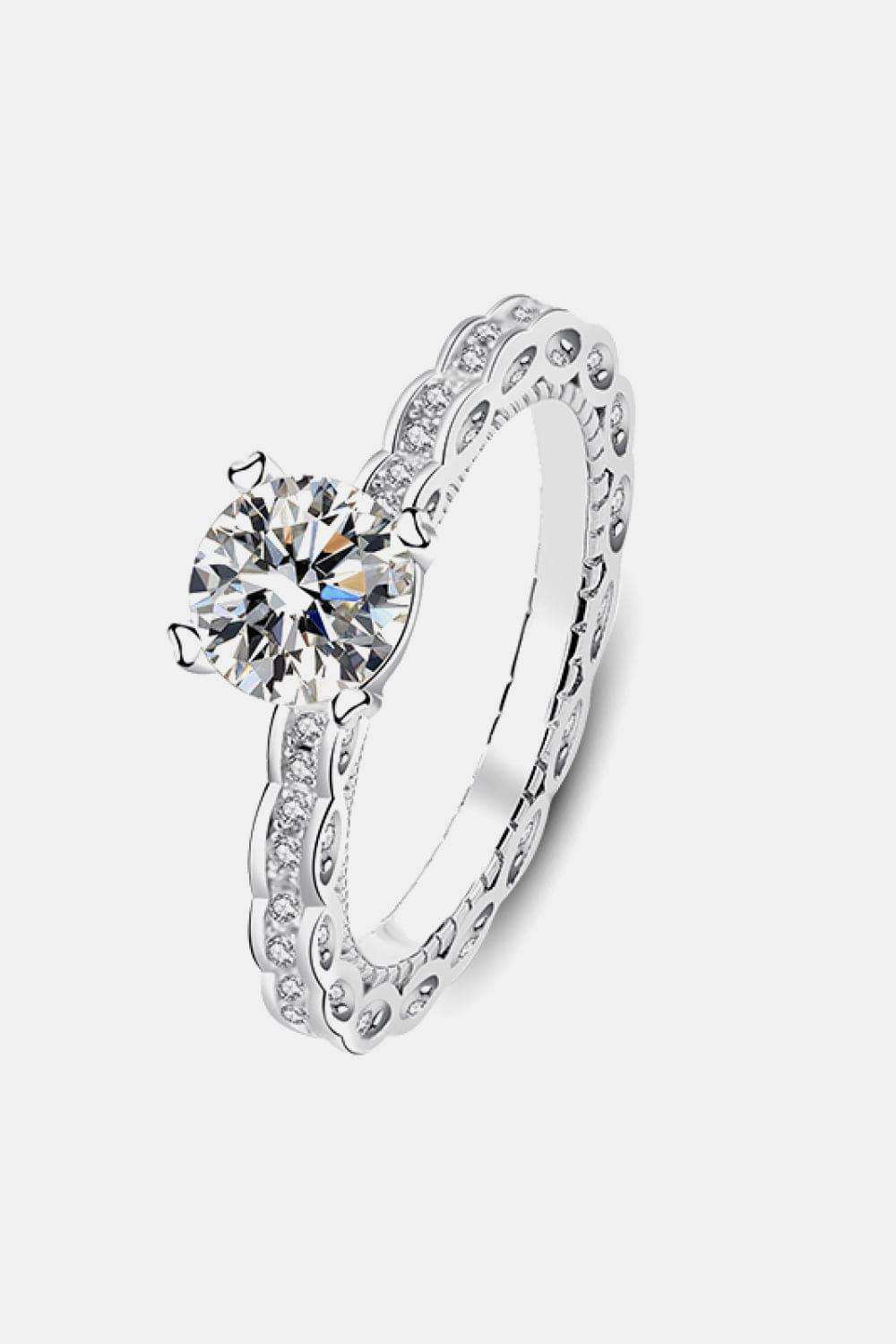 1 Carat Moissanite 925 Sterling Silver Ring - Trendsi - Flyclothing LLC