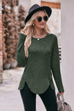 Buttoned Hem Detail Ribbed Top - Trendsi - Flyclothing LLC