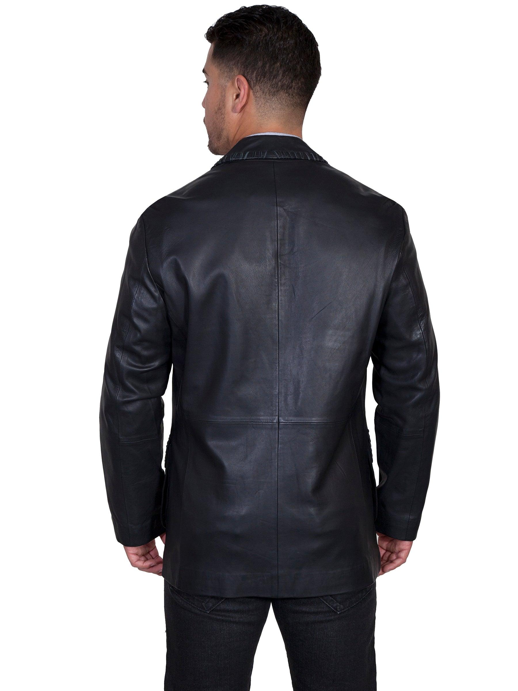 Scully Leather Black Lamb Laced Mens Blazer - Flyclothing LLC