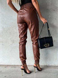 Smocked High Waist Pants with Pockets - Trendsi - Flyclothing LLC