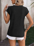 Rolled Cap Sleeve Round Neck Sweater Vest - Trendsi - Flyclothing LLC