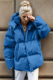 Pocketed Zip Up Hooded Puffer Jacket - Trendsi