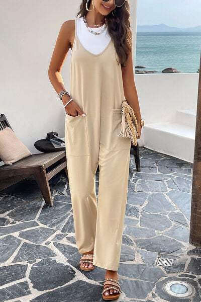 Pocketed Spaghetti Strap Overalls - Trendsi - Flyclothing LLC