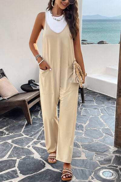 Pocketed Spaghetti Strap Overalls - Trendsi - Flyclothing LLC