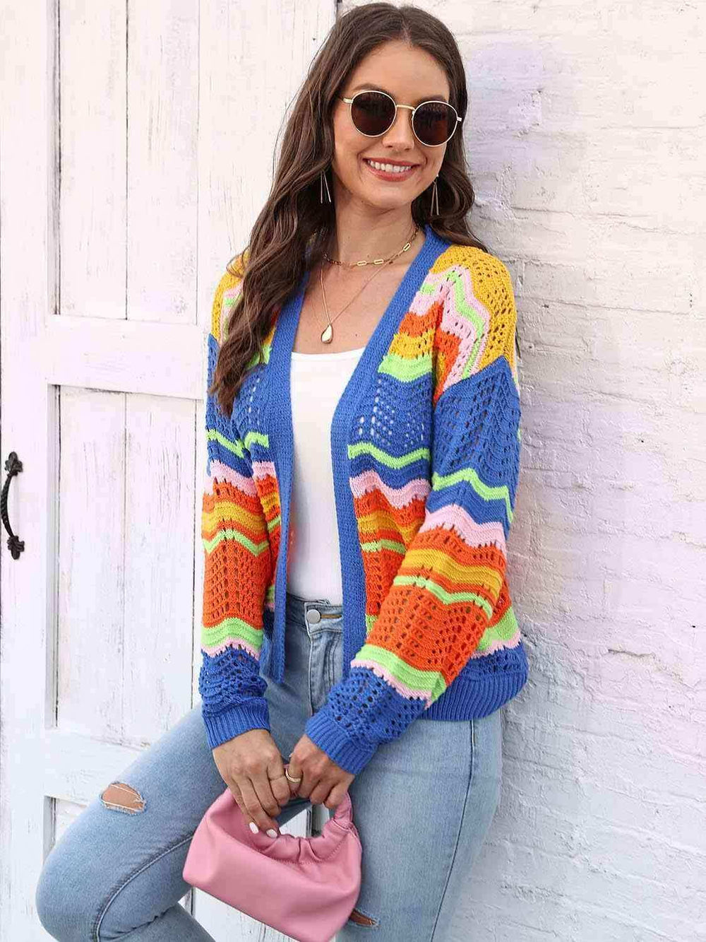 Open Front Openwork Cardigan - Trendsi - Flyclothing LLC
