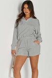 Half Button Sweatshirt and Shorts Active Set - Trendsi - Flyclothing LLC
