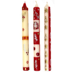 Tall Hand Painted Candles - Three in Box - Kimeta Design - Nobunto - Flyclothing LLC