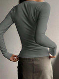 Half Button Long Sleeve T-Shirt - Trendsi - Flyclothing LLC