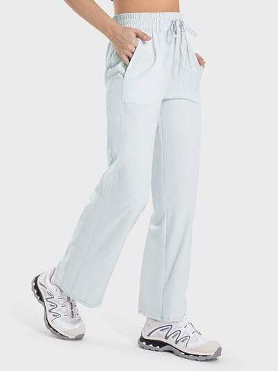 Drawstring Pocketed Active Pants - Trendsi - Flyclothing LLC