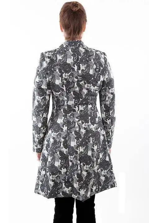 Scully BLACK-WHITE DAMASK PAISLEY FROCK COAT - Flyclothing LLC