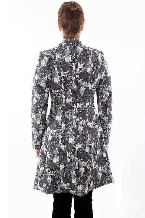 Scully BLACK-WHITE DAMASK PAISLEY FROCK COAT - Scully Leather - Flyclothing LLC