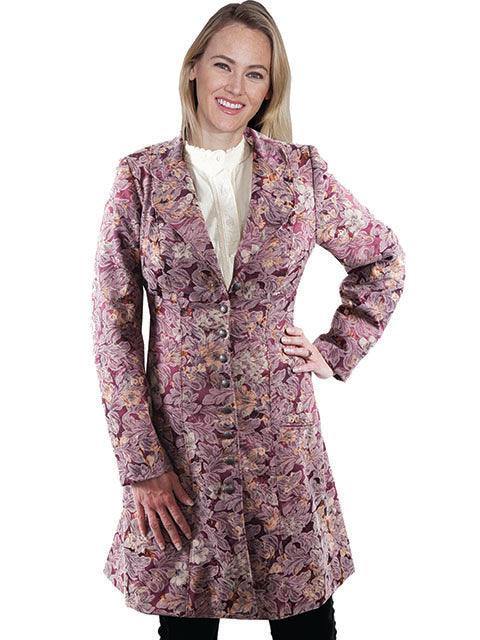 Scully ROSE BERRY JACQUARD PRINT FROCK COAT - Scully Leather