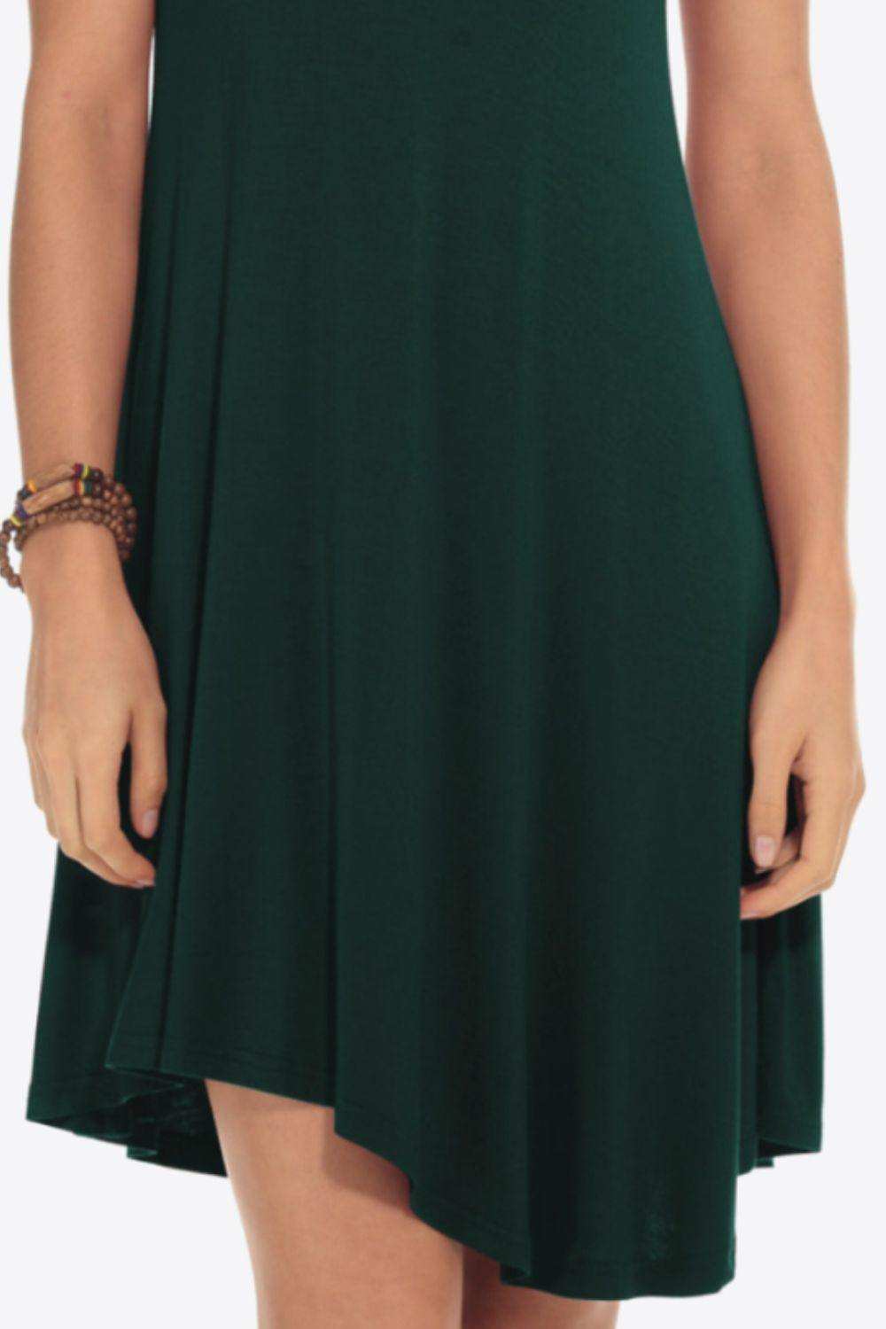 Short Sleeve V-Neck Knee-Length Dress - Trendsi - Flyclothing LLC