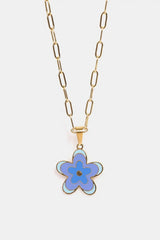 Flower Pendant Stainless Steel Necklace - Trendsi - Flyclothing LLC