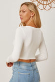 Round Neck Long Sleeve Cropped T-Shirt - Trendsi