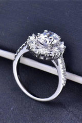 2 Carat Moissanite Floral 925 Sterling Silver Ring - Trendsi