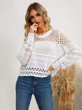 Cutout Round Neck Knit Top - Trendsi - Flyclothing LLC