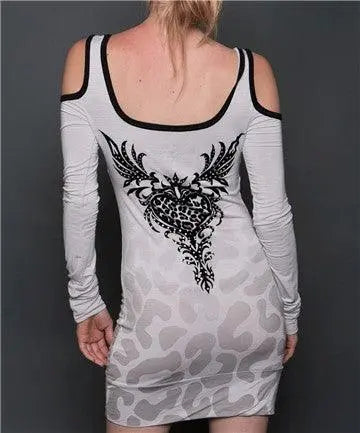 Rebel Rhinestone Heart Dress - Flyclothing LLC
