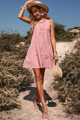 Tie Back Sleeveless Tiered Dress - Trendsi - Flyclothing LLC