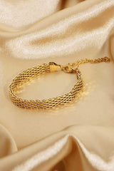 18K Gold-Plated Wide Chain Bracelet - Trendsi - Flyclothing LLC