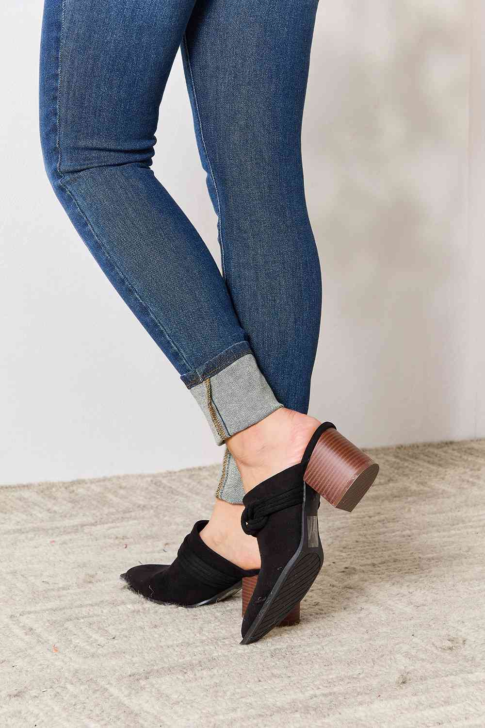 East Lion Corp Pointed-Toe Braided Trim Mules - Trendsi - Flyclothing LLC